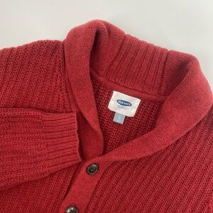 Old Navy Sweater Mens Extra Large Blood Orange Wool Blend Shawl Heritage Cozy XL